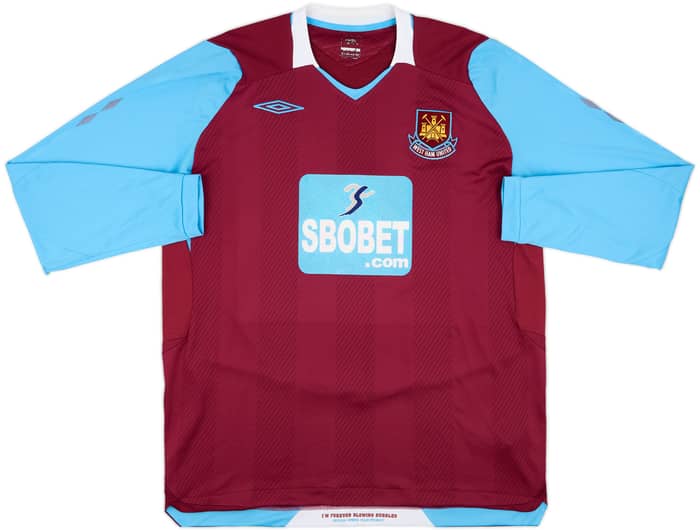 2008-09 West Ham Home L/S Shirt Noble #16 - 8/10 - (XL)