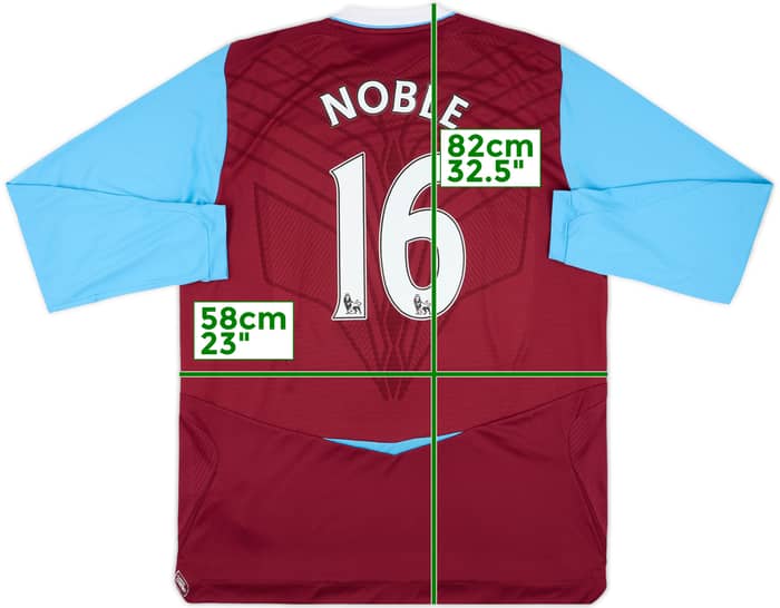2008-09 West Ham Home L/S Shirt Noble #16 - 8/10 - (XL)