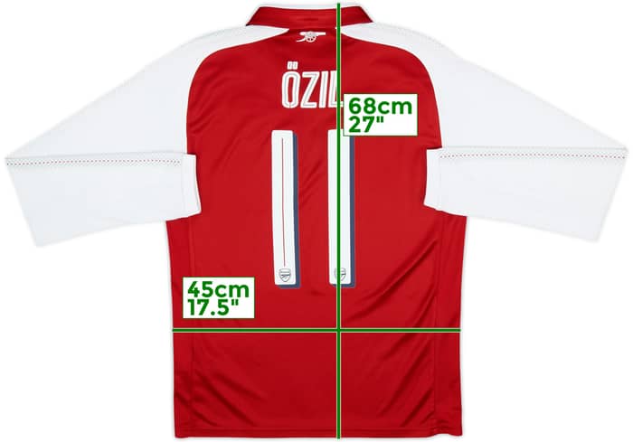 Camiseta de local L/S del Arsenal 2017-18 Ozil #11 - 8/10 - (S)