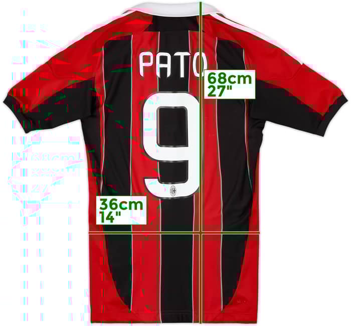 2012-13 AC Milan TechFit Player Issue Home Shirt Pato #9 - 5/10 - (M)
