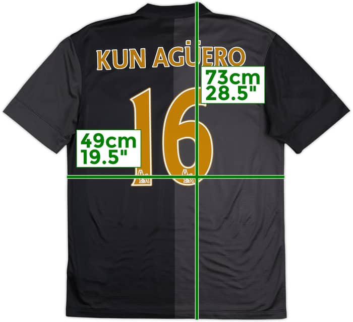 2013-14 Manchester City Away Shirt Kun Aguero #16 - 6/10 - (M)