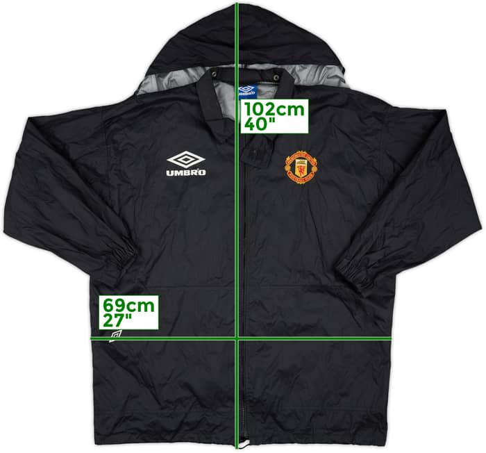 1994-95 Manchester United Umbro Hooded Rain Jacket - 8/10 - (L)