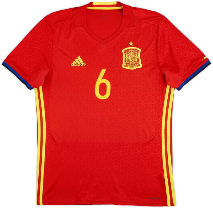 2016-17 Spain Home Shirt A. Iniesta #6 - 10/10 - (M)