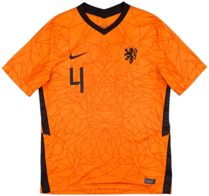 2020-21 Netherlands Home Shirt Virgil #4 - 6/10 - (M)