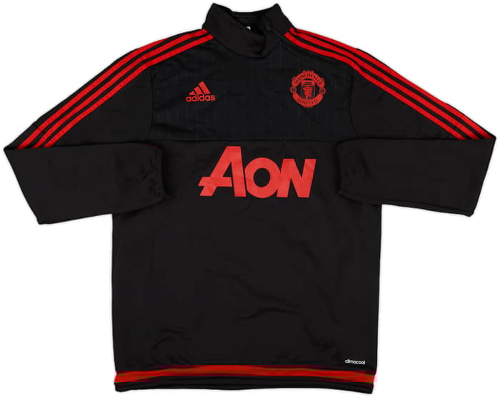 2015-16 Manchester United adidas 1/4 Zip Drill Top - 8/10 - (M)