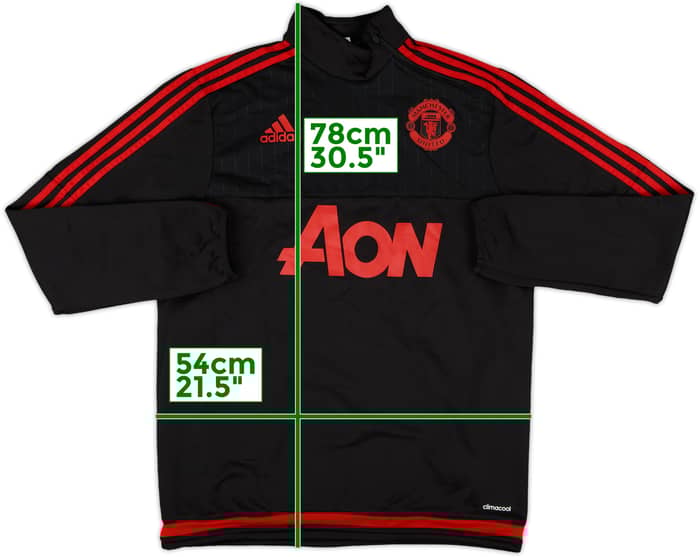 2015-16 Manchester United adidas 1/4 Zip Drill Top - 8/10 - (M)
