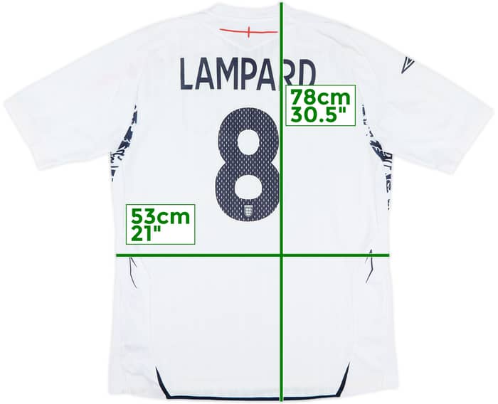 2007-09 England Home Shirt Lampard #8 - 8/10 - (L)