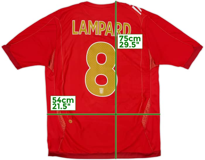 2006-08 Inglaterra Camiseta de visitante Lampard #8 - 7/10 - (L)