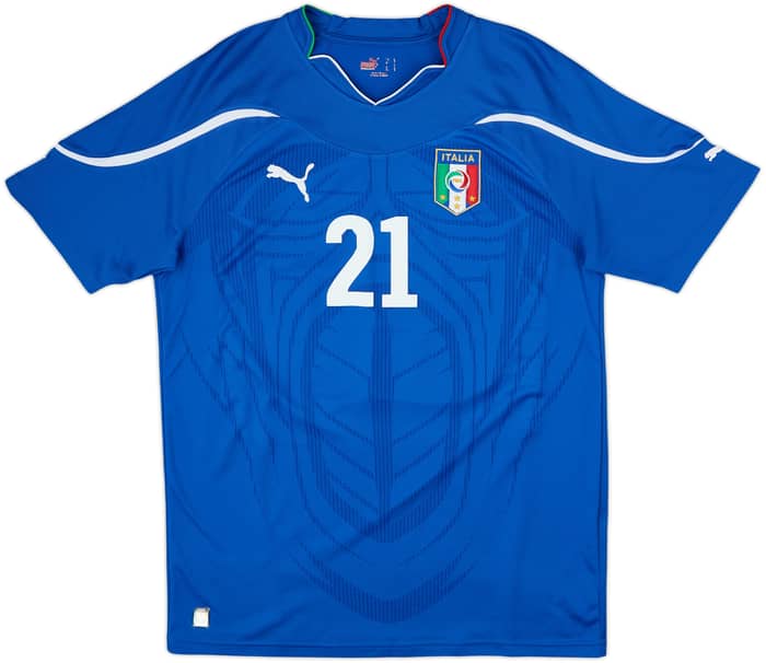 2010-12 Italy Home Shirt Pirlo #21 - 8/10 - (L)