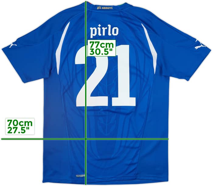 2010-12 Italy Home Shirt Pirlo #21 - 8/10 - (L)