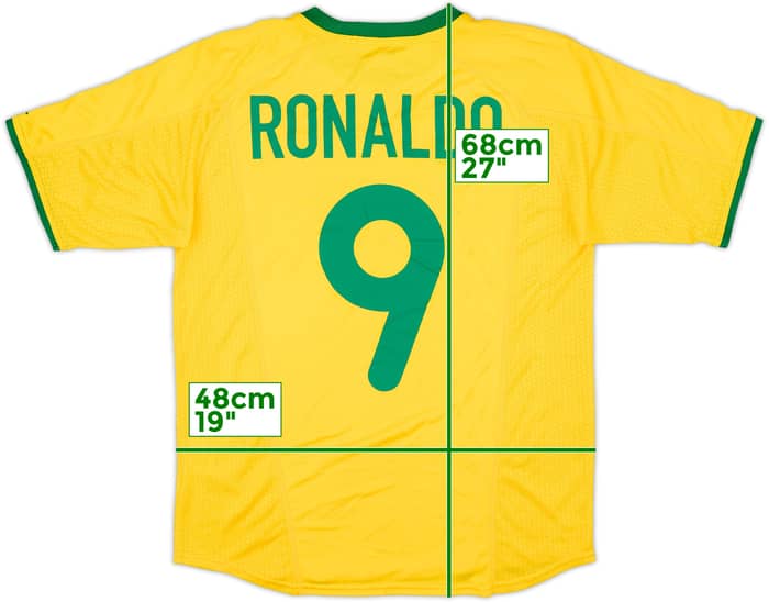 2000-02 Brasil Camiseta Local Ronaldo #9 - 8/10 - (XL.Boys)
