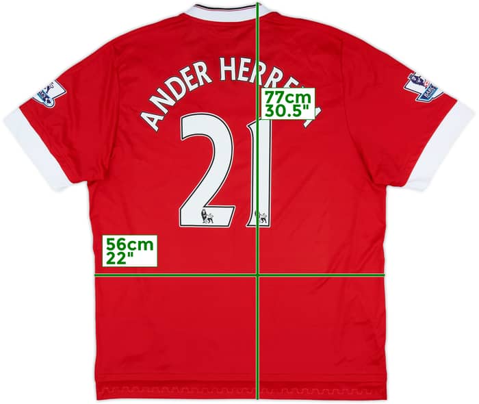 2015-16 Manchester United Home Shirt Ander Herrera #21 - 9/10 - (XL)