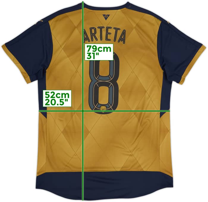 2015-16 Arsenal Away Shirt Arteta #8 - 9/10 - (L)