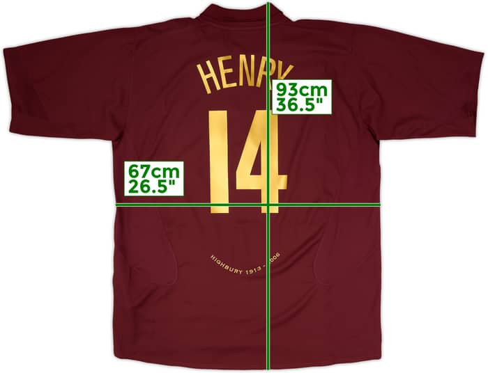 2005-06 Arsenal Home Shirt Henry #14 - 8/10 - (3XL)