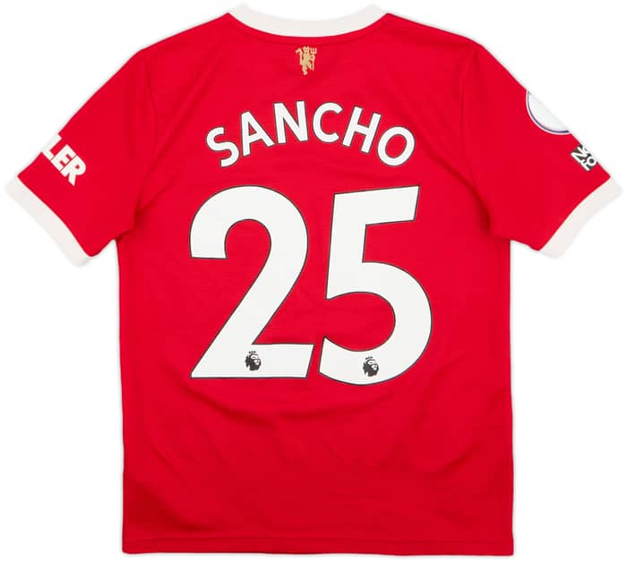 2021-22 Manchester United Home Shirt Sancho #25 - 7/10 - (L.Boys)