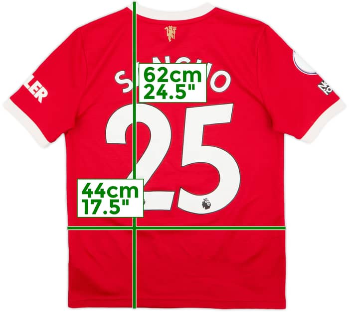 2021-22 Manchester United Home Shirt Sancho #25 - 7/10 - (L.Boys)