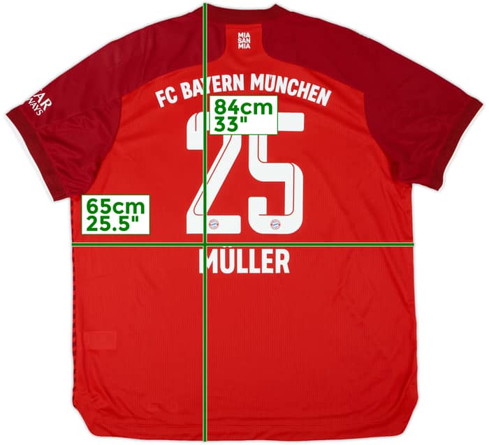 2021-22 Bayern Munich Authentic Home Shirt Muller #25 (XXL)