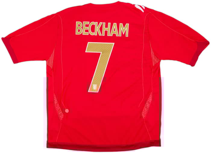 2006-08 England Away Shirt Beckham #7 - 6/10 - (L)
