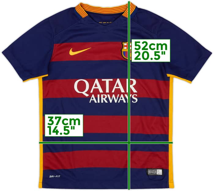 2015-16 Barcelona Home Shirt #4  - 8/10 - (S.Boys)