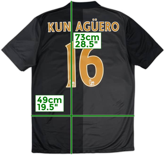 2013-14 Manchester City Away Shirt Kun Aguero #16 - 8/10 - (M)