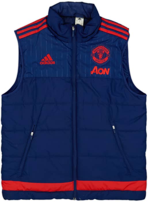 2015-16 Manchester United adidas Padded Gilet - 7/10 - (M)