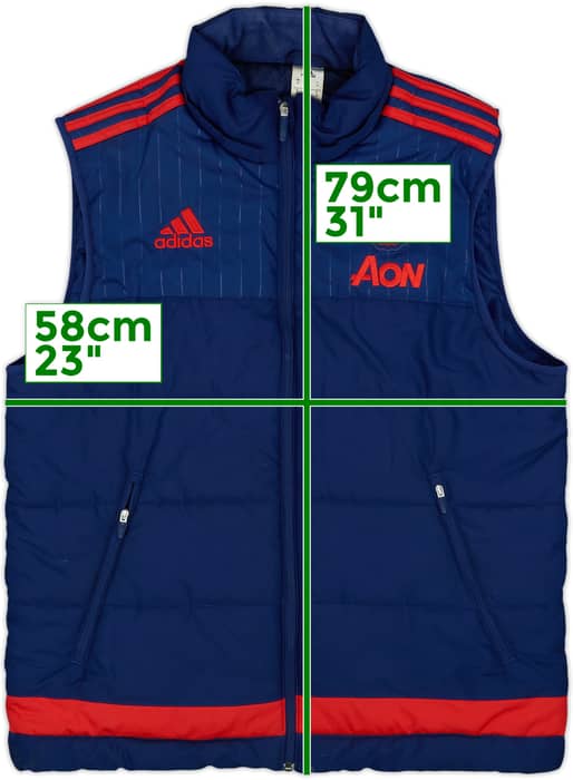 2015-16 Manchester United adidas Padded Gilet - 7/10 - (M)