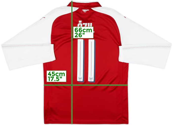 2017-18 Arsenal Home L/S Shirt Ozil #11 - 9/10 - (M)
