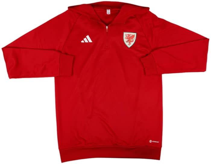 2022-23 Wales adidas 1/4 Zip Hooded Drill Top - 10/10 - (M)
