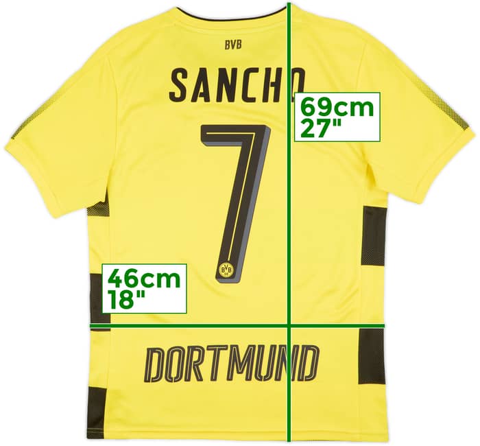 2017-18 Borussia Dortmund Home Shirt Sancho #7 - 8/10 - (M)