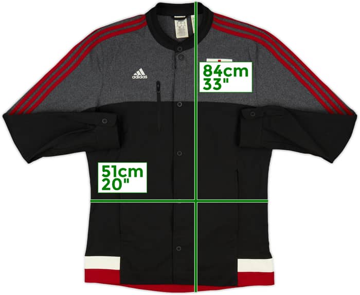 2014-15 AC Milan adidas Buttoned Track Jacket - 8/10 - (M)