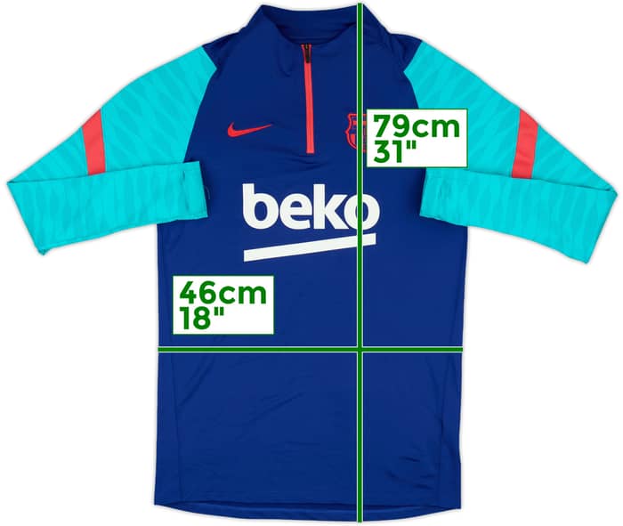 2021-22 Barcelona Nike 1/4 Zip Drill Top - 7/10 - (S)