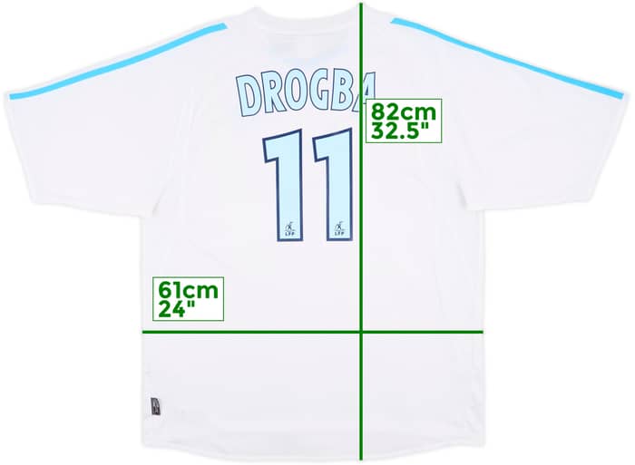 2003-04 Olympique Marseille Home Shirt Drogba #11 - 7/10 - (XL)