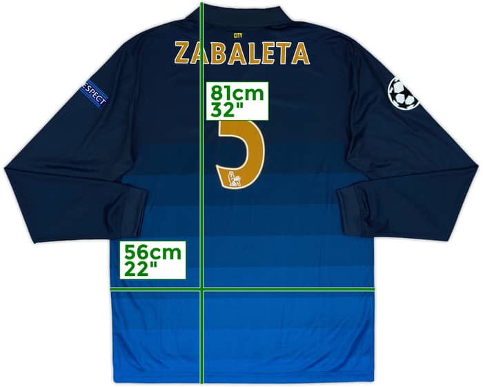 2014-15 Manchester City Away L/S Shirt Zabaleta #5 - 10/10 - (L)
