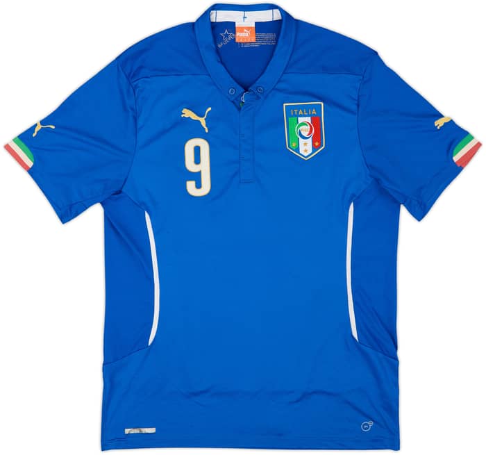 2014-15 Italy Home Shirt Balotelli #9 - 6/10 - (XL)