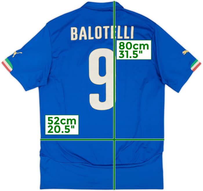 2014-15 Italy Home Shirt Balotelli #9 - 6/10 - (XL)