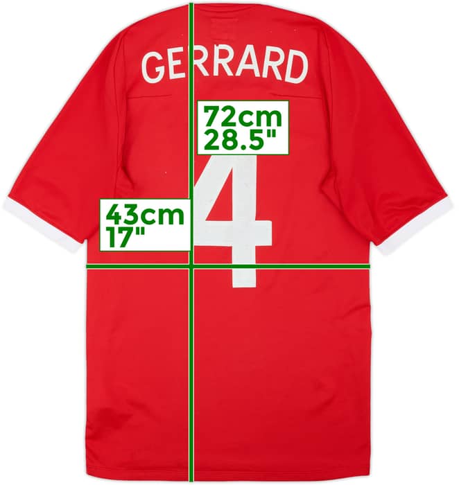 Camiseta de visitante de Inglaterra 2010-11 Gerrard #4 - 5/10 - (XS)