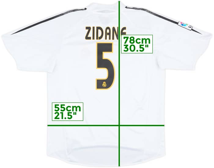2004-05 Real Madrid Home Shirt Zidane #5 - 5/10 - (L)