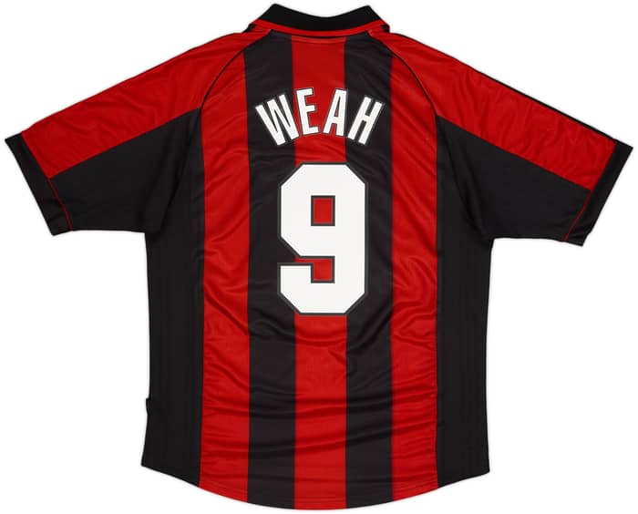 1998-00 AC Milan Home Shirt Weah #9 - 6/10 - (L)