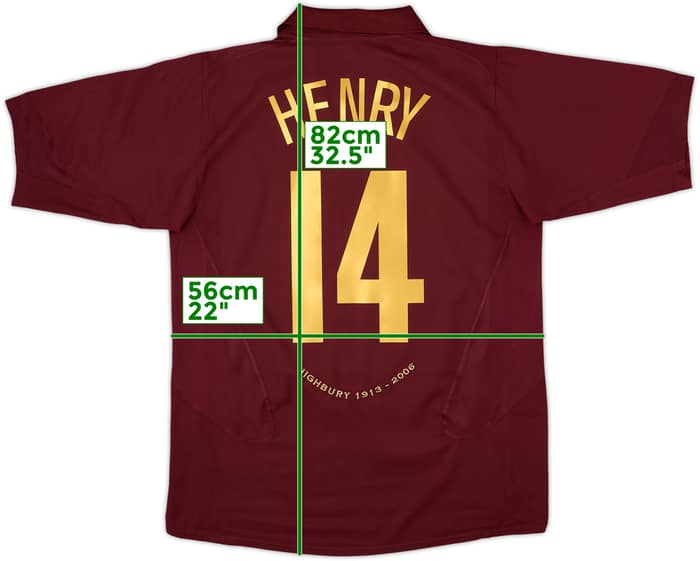 2005-06 Arsenal Home Shirt Henry #14 - 6/10 - (L)