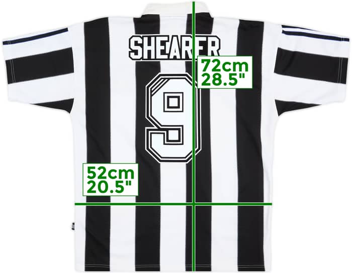 1995-97 Newcastle Home Shirt Shearer #9 - 7/10 - (L)