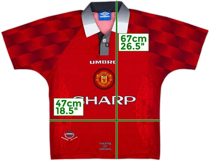 1996-98 Manchester United Home Shirt - 4/10 - (Y)