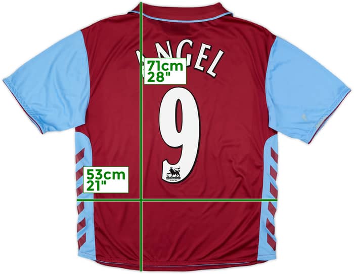 2006-07 Aston Villa Home Shirt Angel #9 - 8/10 - (M)