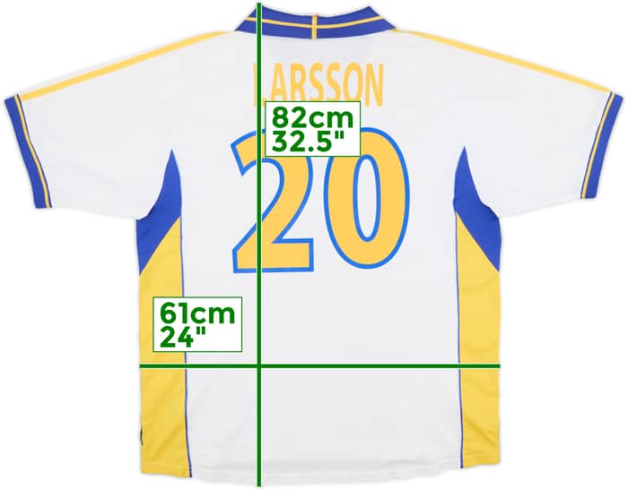 2000-02 Sweden Away Shirt Larsson #20 - 8/10 - (XL)