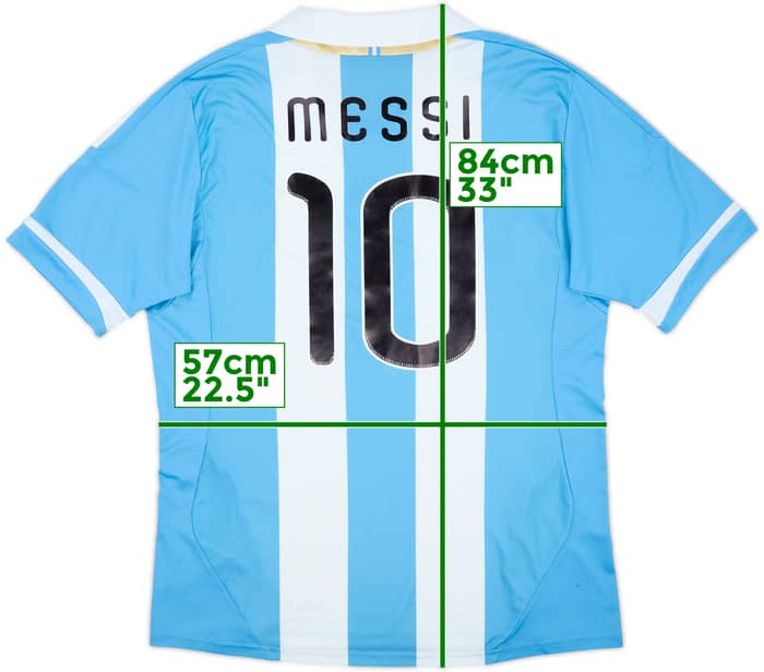 2011-13 Argentina Home Shirt Messi #10 - 9/10 - (XL)