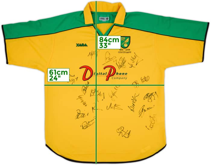2001-03 Norwich Centenary Squad Signed Home Shirt - 8/10 - (XL)