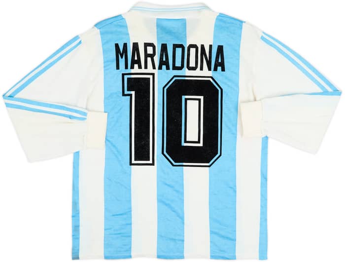 1994 Argentina Home L/S Shirt Maradona #10 - 6/10 - (S)
