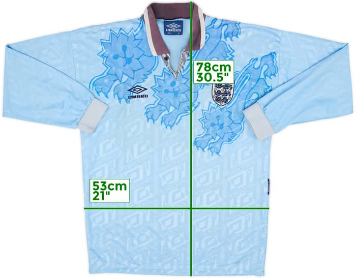 1992-93 England Third L/S Shirt #20 - 7/10 - (XL)