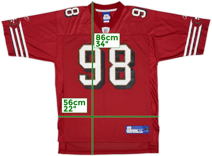 2005 San Francisco 49ers J.Peterson #98 Reebok On Field Home Jersey - 7/10 - (M)