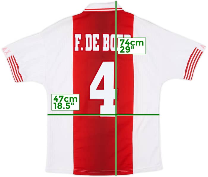 1997-98 Ajax Home Shirt F.De Boer #4 - 8/10 - (S)