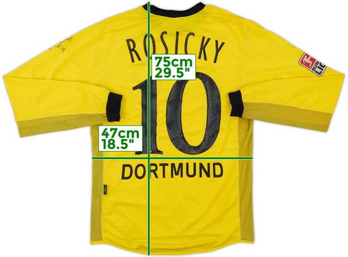 2003-04 Borussia Dortmund Home L/S Shirt Rosicky #10 - 5/10 - (M)